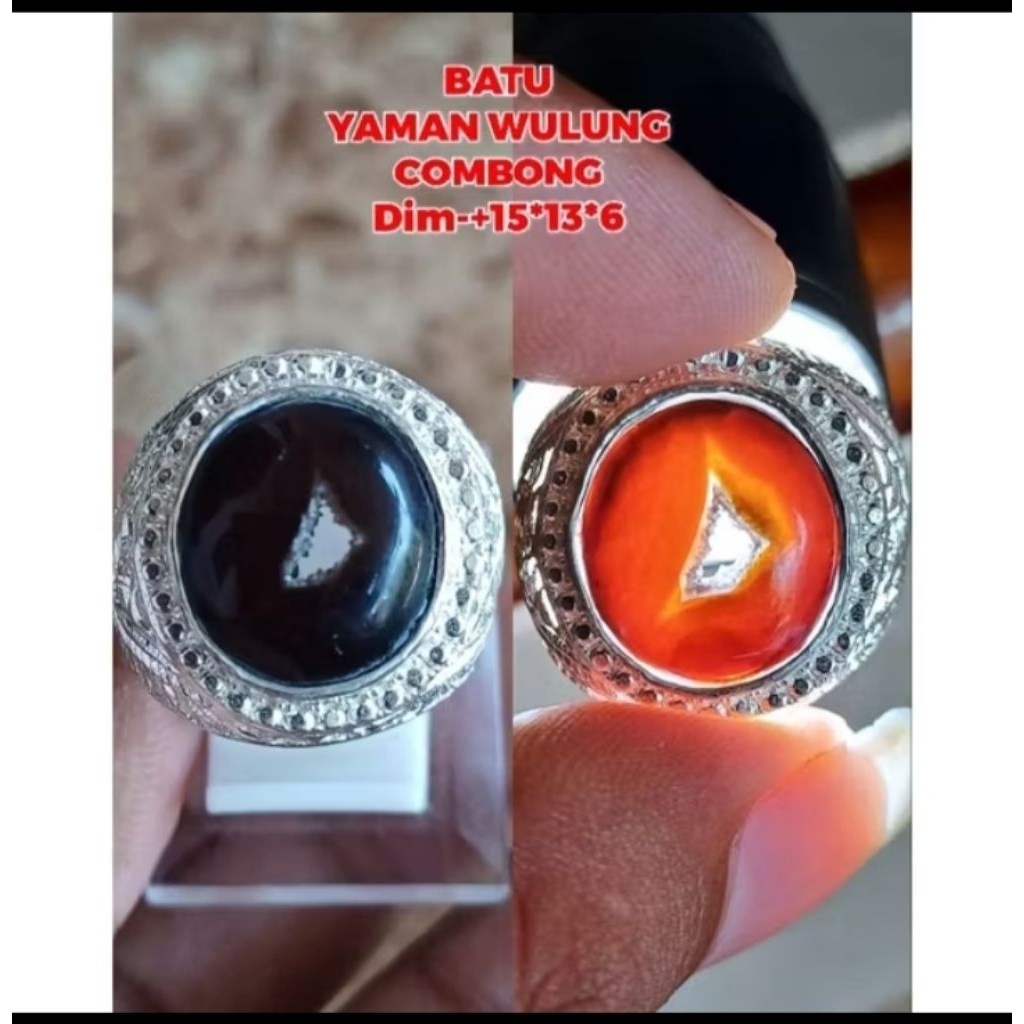 Yemeni Wulung combong stone ring with semar pocket | Shopee Malaysia