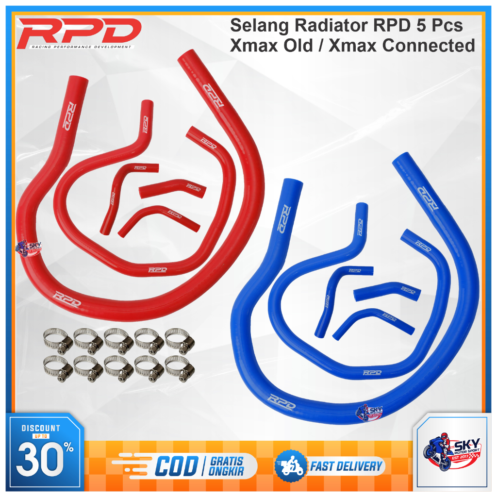 Original RPD Xmax Connected / Xmax Old Radiator Hose 1 Set of 5 Pcs ...