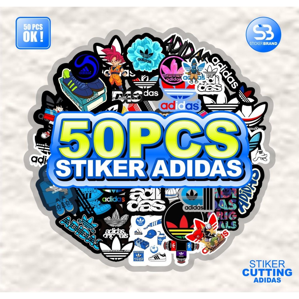 50pcs sticker pack already cut Adidasss brand stickers | Shopee Malaysia