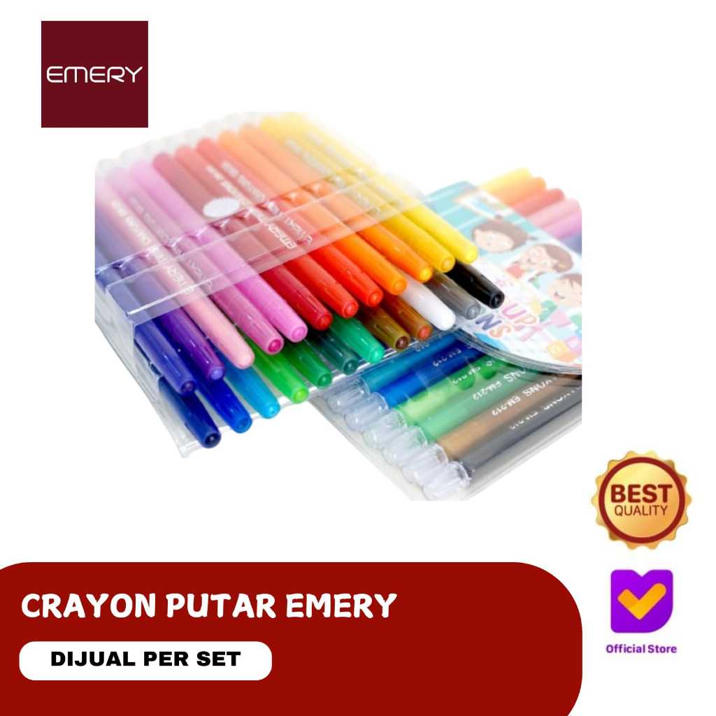 EMERY ROTATING CRAYON (12 COLORS AND 24 COLORS) | Shopee Malaysia