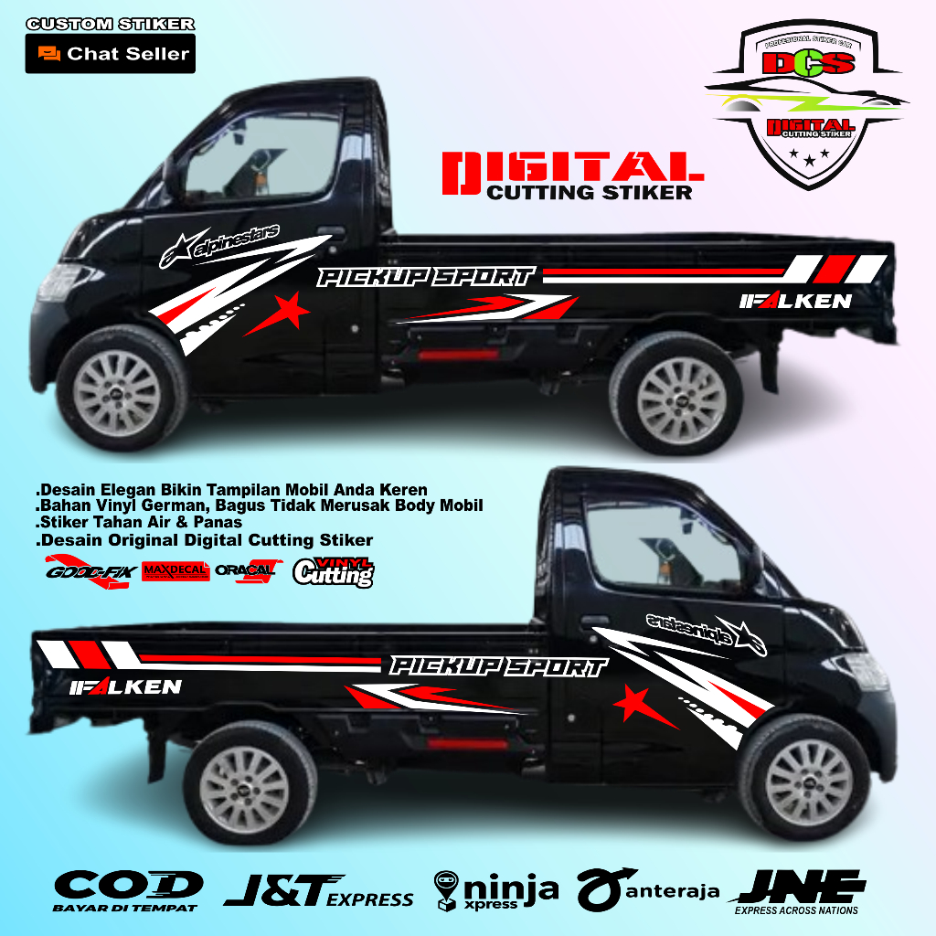 GRAND MAX PICK UP CAR STICKER MINIMALIST SIDE BODY CUTTING LIST STICKER ...