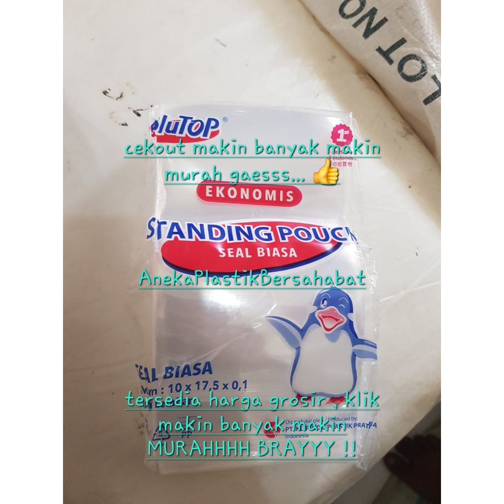 (REGULAR SEAL) STANDING POUCH 10 X 17 BLUTOP, standing pouch, ziplock ...