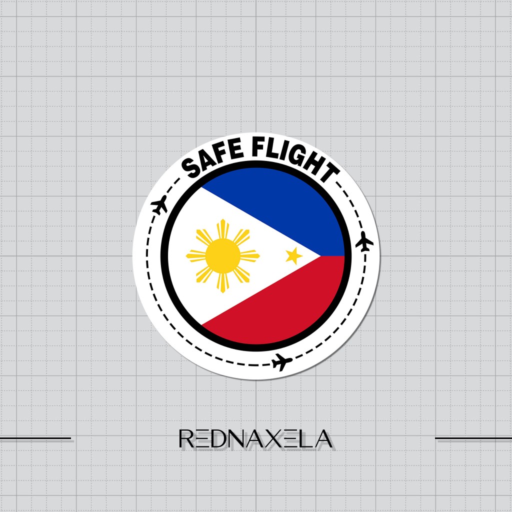 Vinyl Sticker Safe Flight Country Philippines Suitcase Sticker Outdoor ...