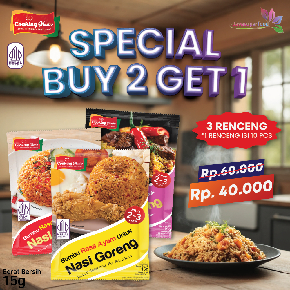 (BUY 2 GET 1 FREE) HALAL INSTANT FRIED RICE SEASONING 15G (1 PLAN ...