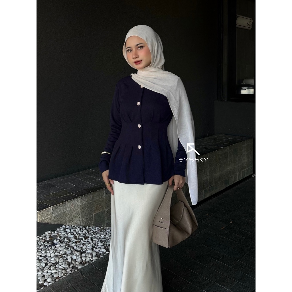 EMORY - Viola Peplum Blouse Fitted Body | Shopee Malaysia