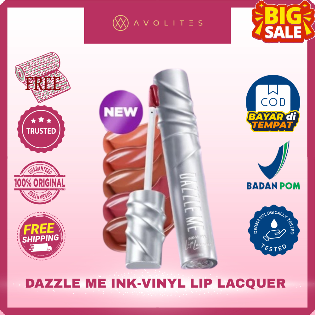 dazzle me Ink-Vinyl Lip Lacquer Lip Cream Long-Lasting Glossy Lipstick ...