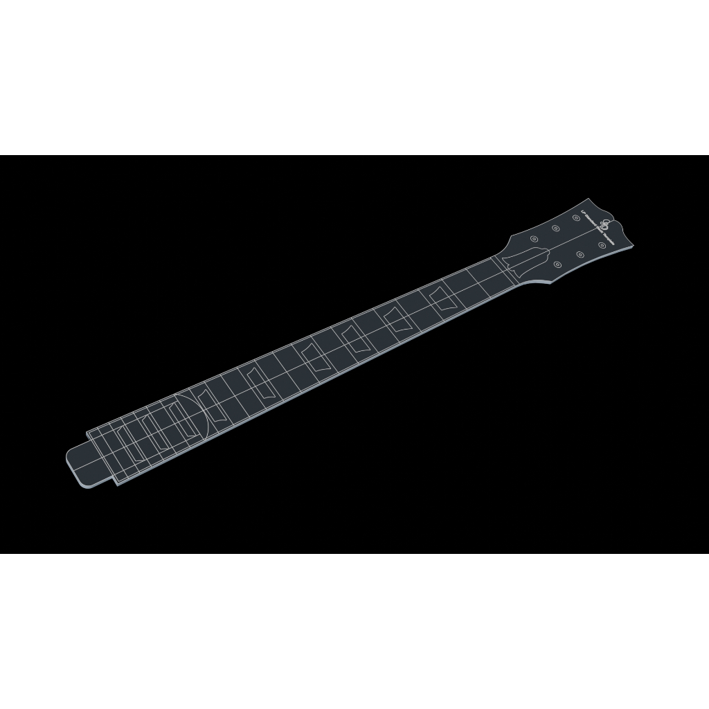LP Neck, Fretboard and Inlay, 5mm Acrylic Template Headstock Electric ...