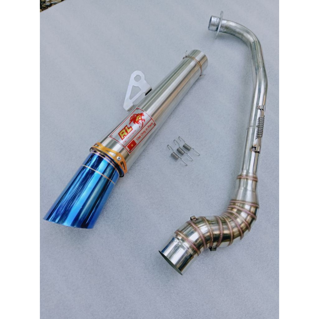 Red Leo Pipe 51mm canister conical open specs exhaust pipe for Wave 125 ...