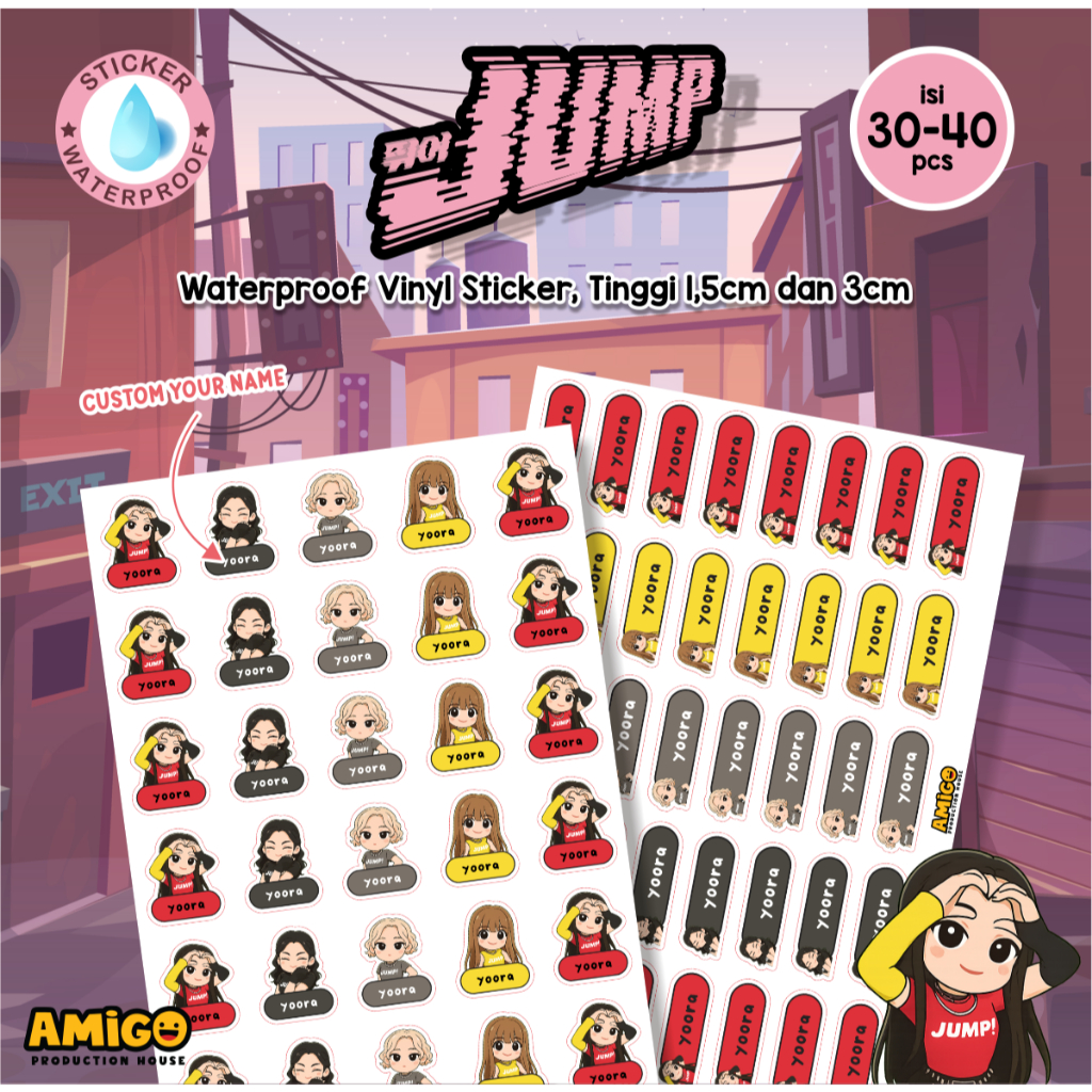Blackpink JUMP Name Label Sticker Kpop Blackpink Sticker ATK Custom ...