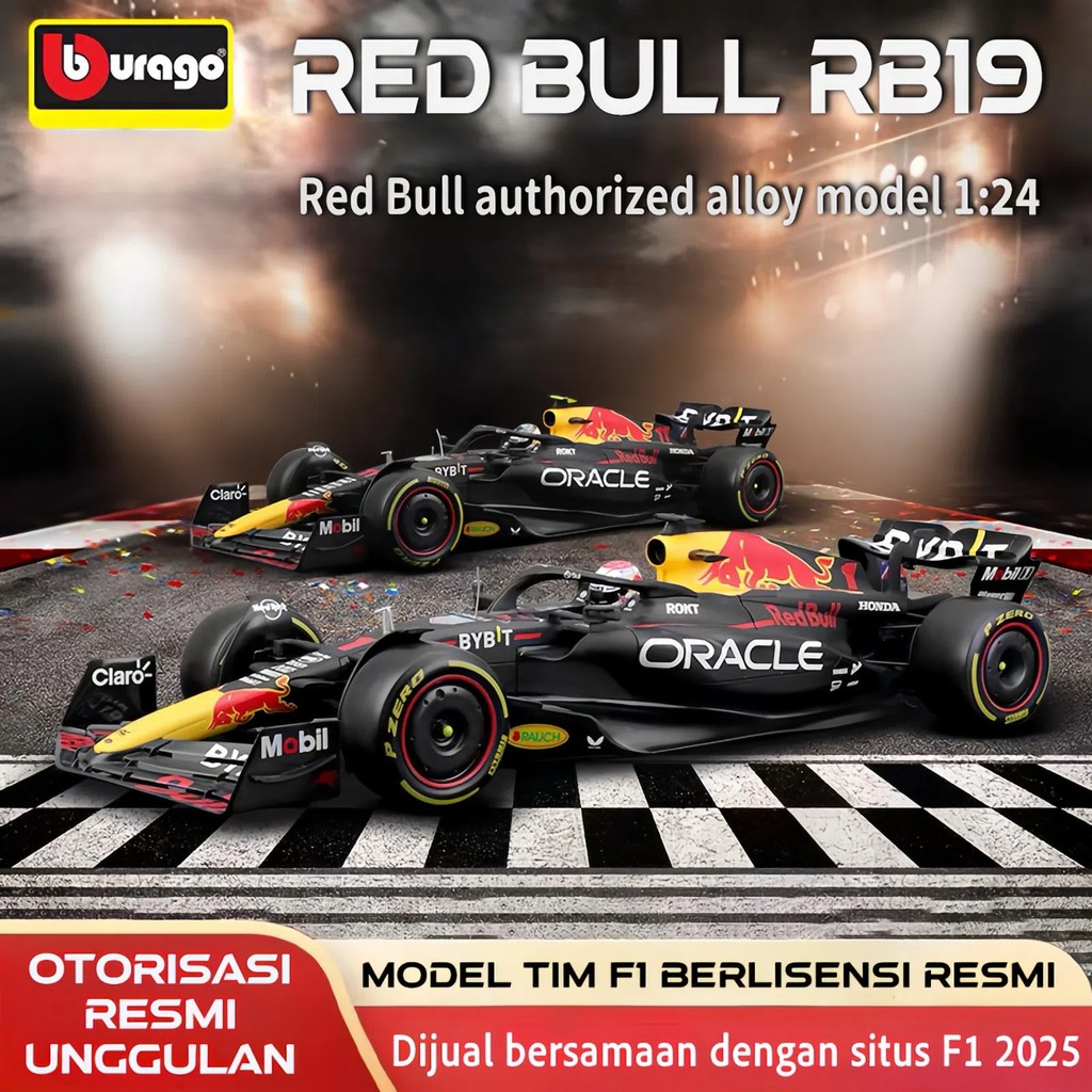 Bburago 1:24 Formula (with helmet & plastic stand) - Oracle Red Bull ...