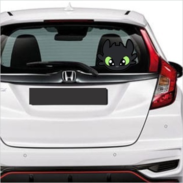 CUTTING STICKER CAR GLASS TOOTHLESS DRAGON HEAD LIGHT FURRY COOL CUTE ...