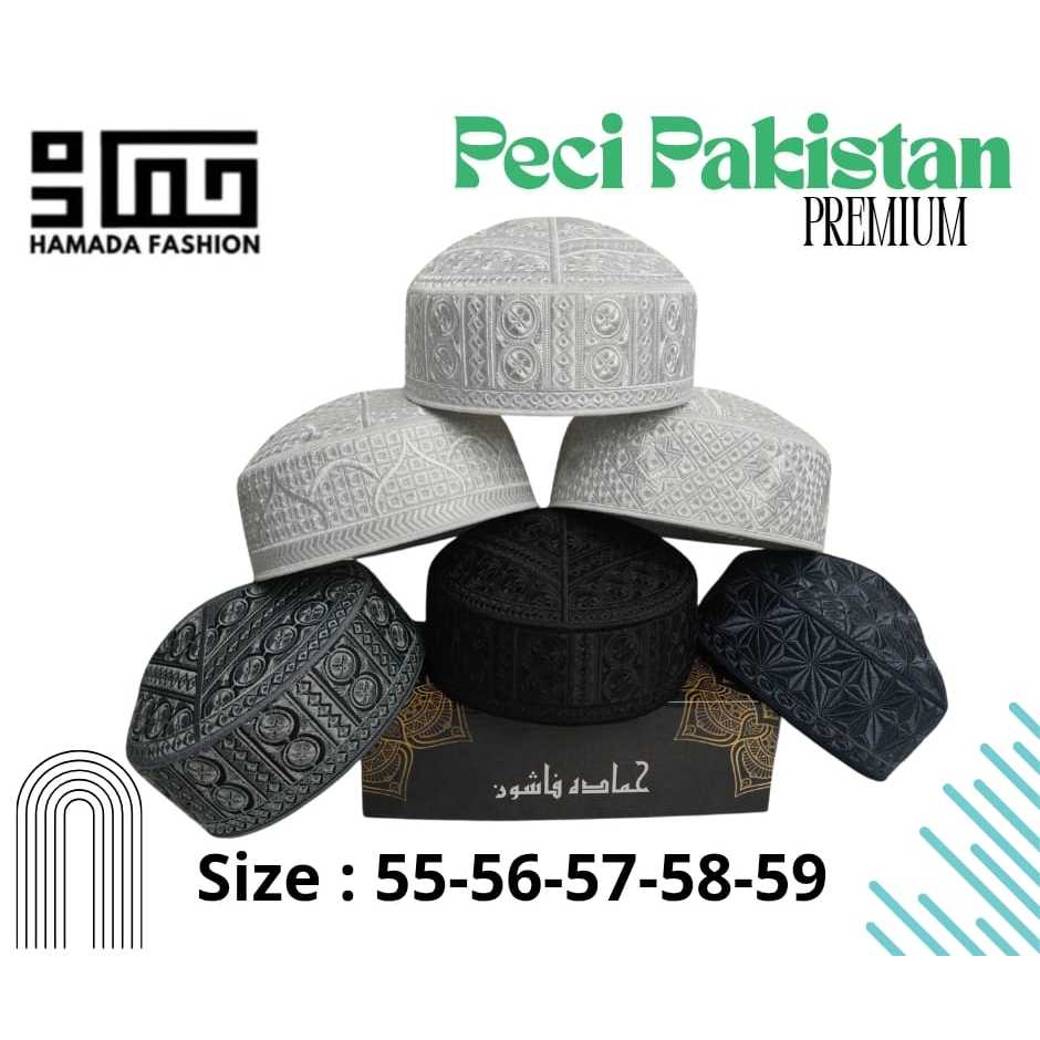 Pakistani Cap, Premium Full Embroidery Cap Peci Lelaki Dewasa | Shopee ...