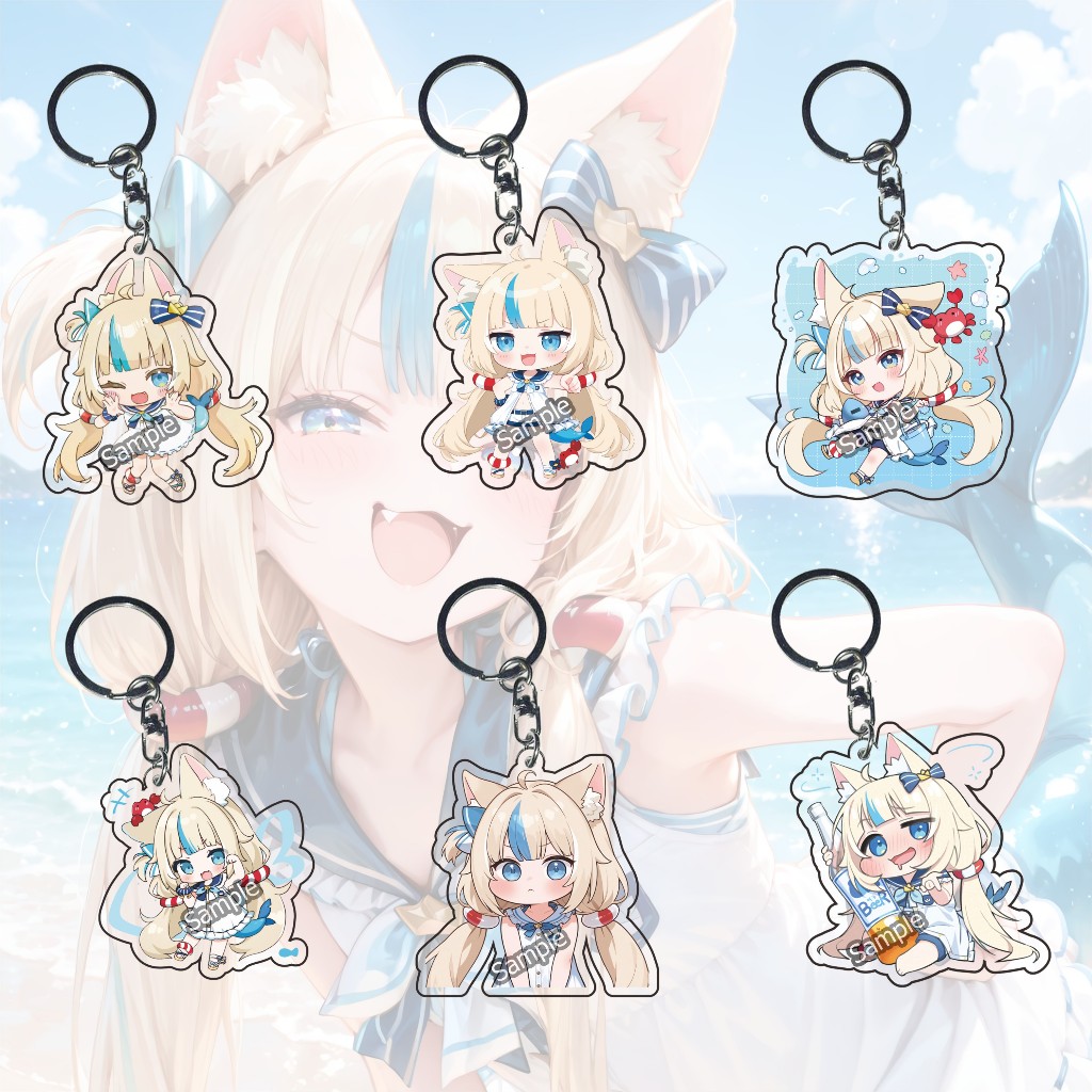 GANTUNGAN Vtuber Anime Samosa Keychain - Gawr Gura - Dooby 3D ...