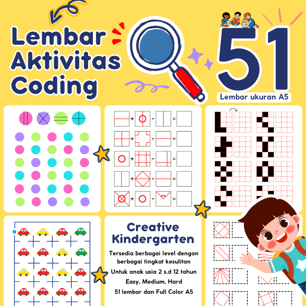 51 Sheets of Children's Kodaking Activity Paper 2-12 Years A5 HVS ...