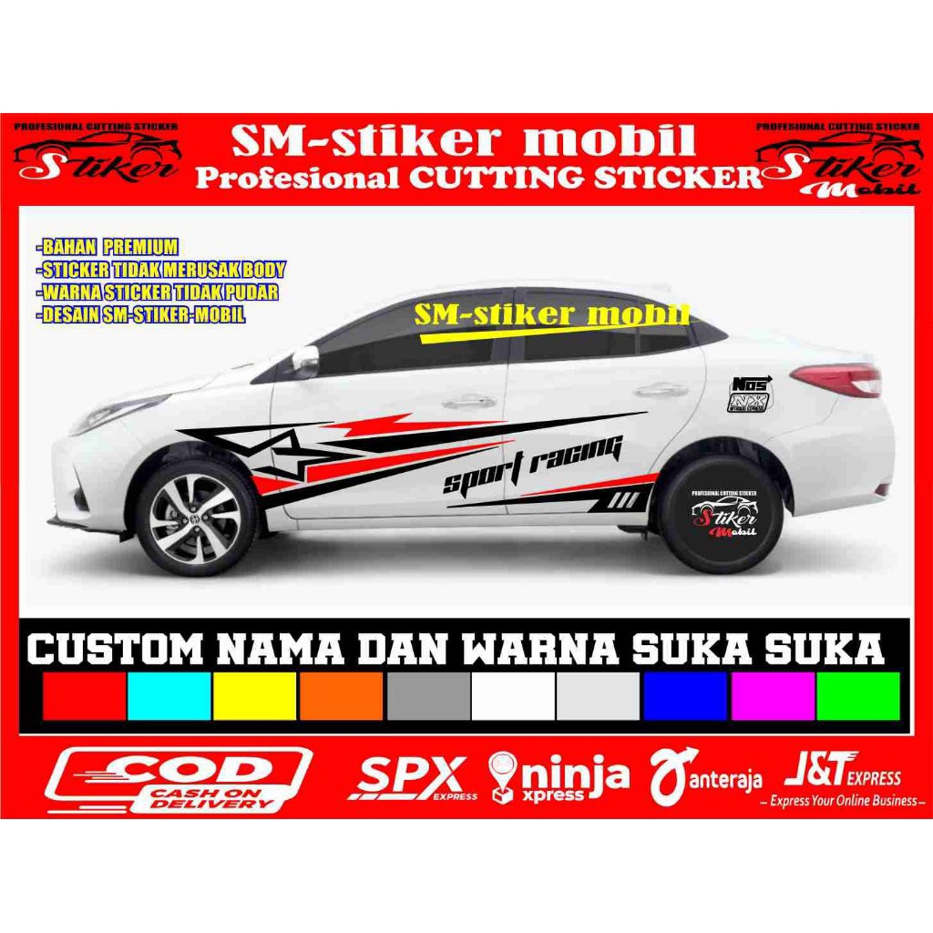 1 set right and left stickers for variations of vios cars, sedan, mercy ...