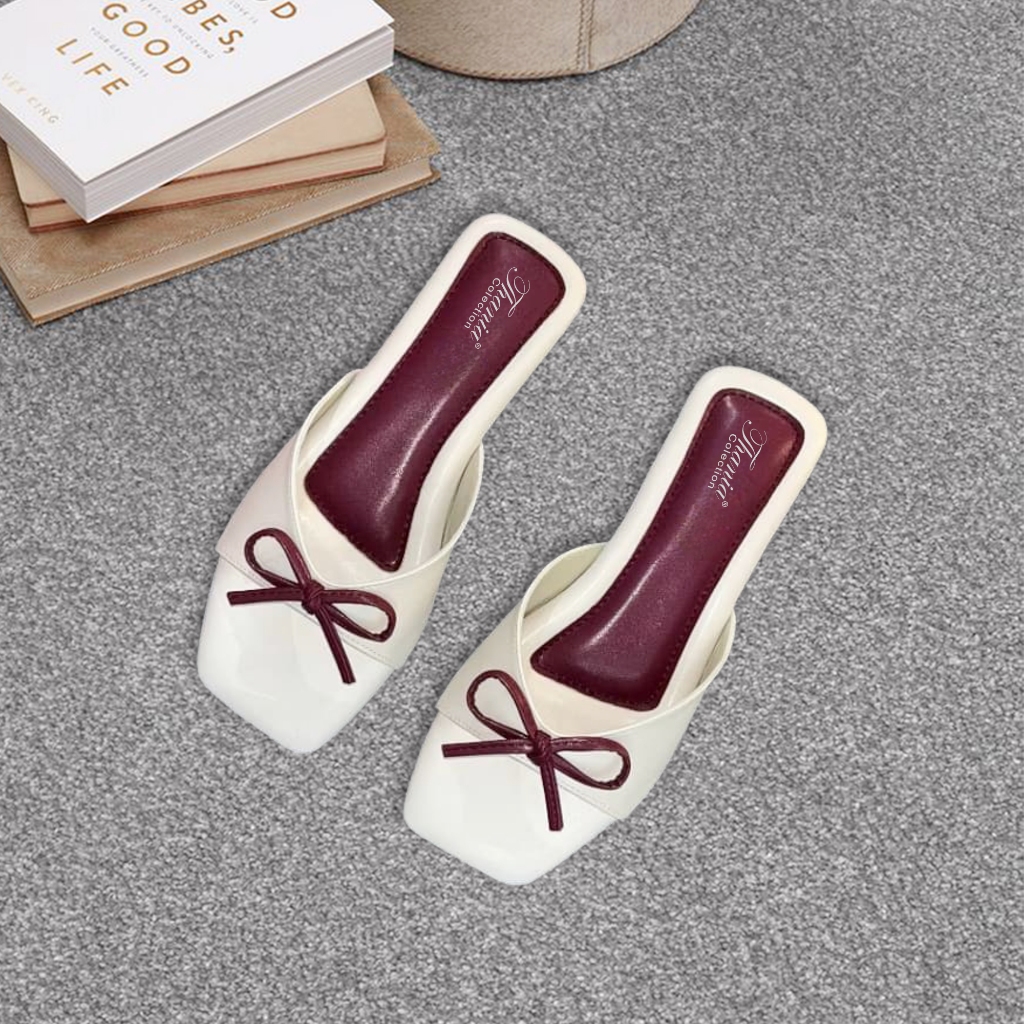 CSS Women's 2-Color Coquette Ribbon Flat Sandals | Shopee Malaysia