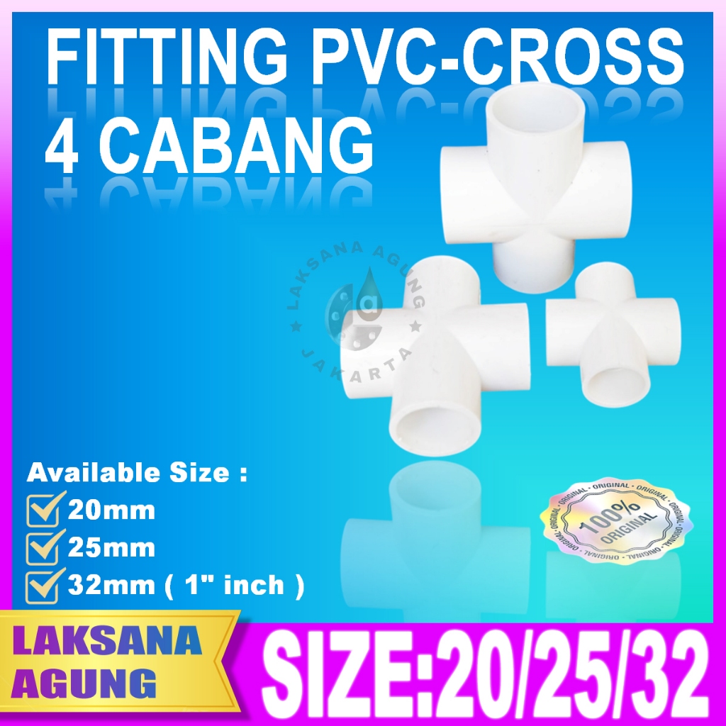 Cross Tee Pvc 20mm, 25mm, 1 inch, 4 Way | Tee Cross Branch 4 Way Pvc ...