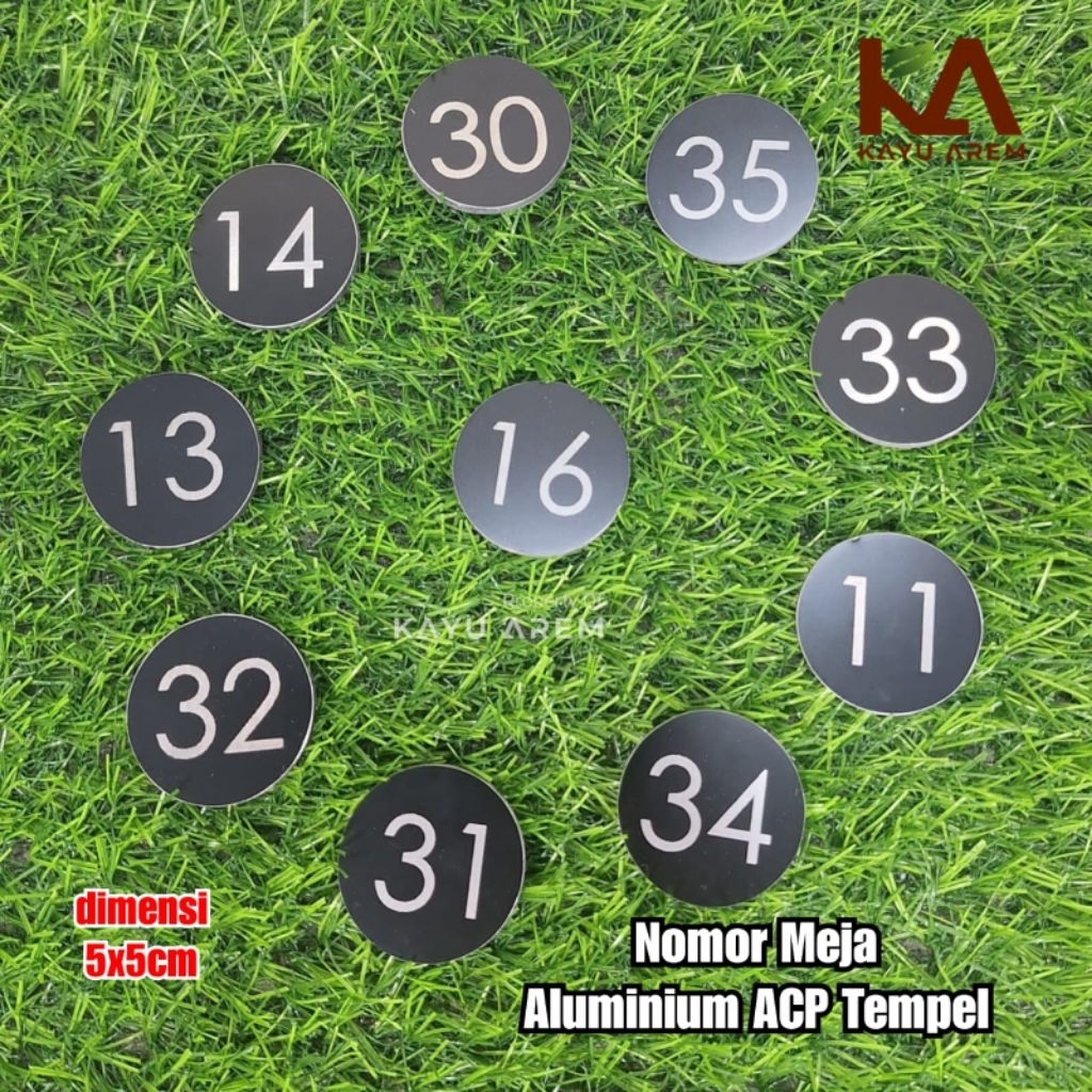 Stick-on Aluminum ACP Table Number Size 5cm | Custom Table Numbers ...