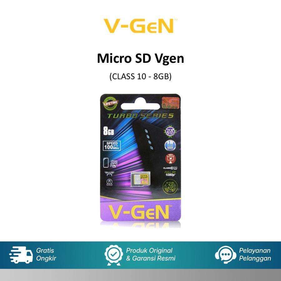 Vgen 8Gb Turbo Class 10 Micro SD Memory Card 100% Original Guarantee ...