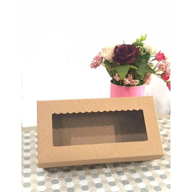 (10 Pcs) Rolled Sponge Cake Box 25x13x7cm Brownies Pudding Cup Box ...