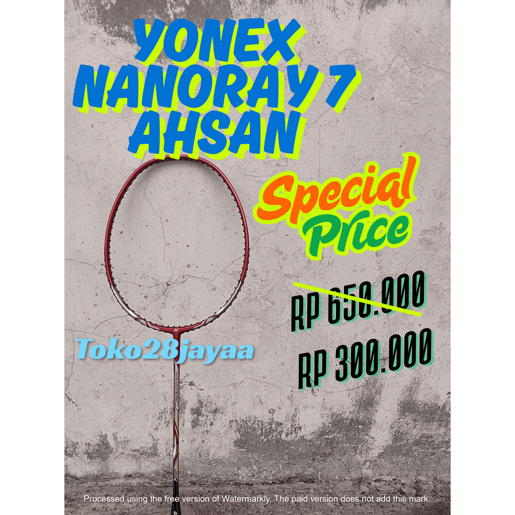 MERAH YONEX NANORAY 7 RED RACKET, AHSAN & HENDRA VERSION, ORIGINAL ...