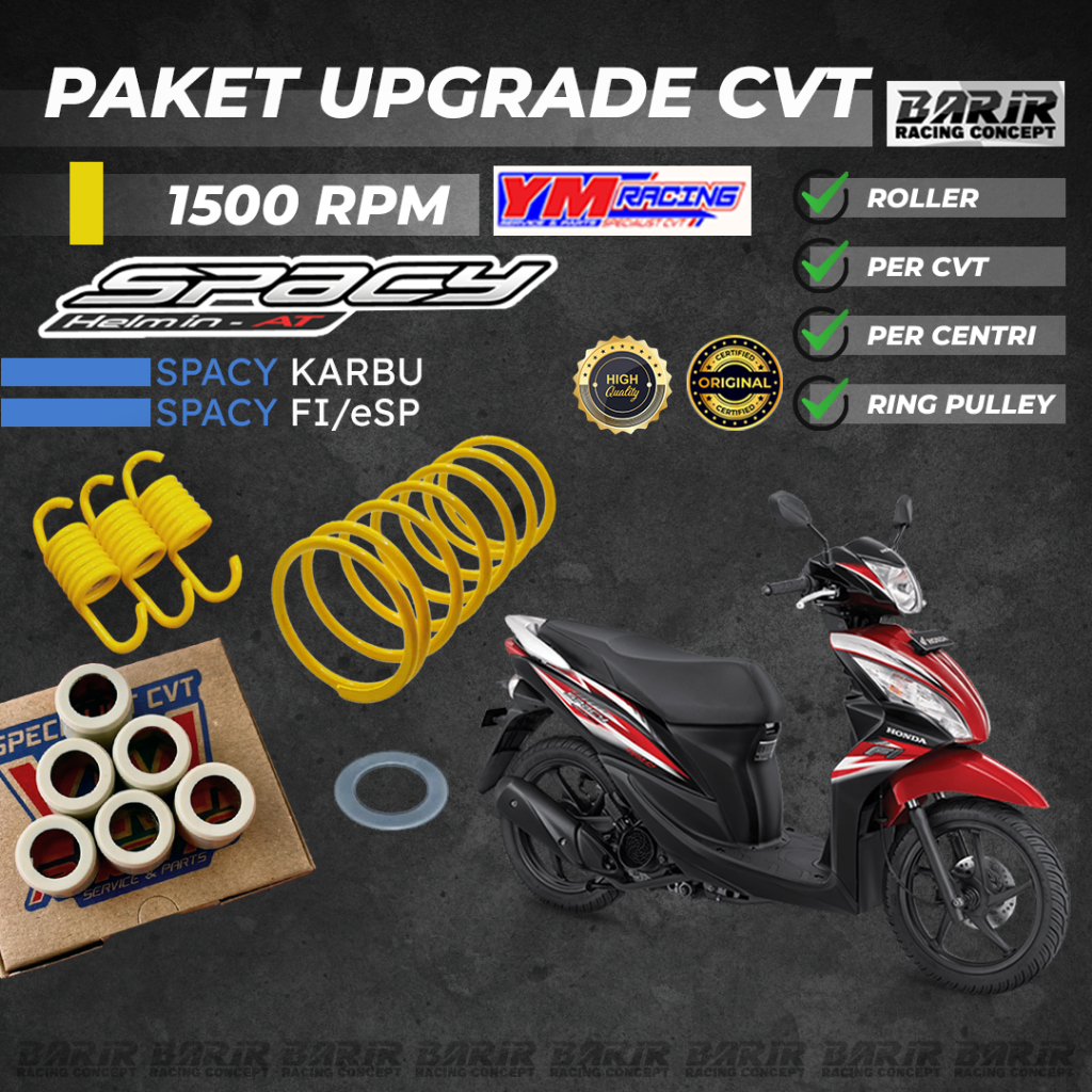 CVT SPACY CARBON UPGRADE PACKAGE | FI/eSP YM RACING 1500 RPM (ROLLER ...