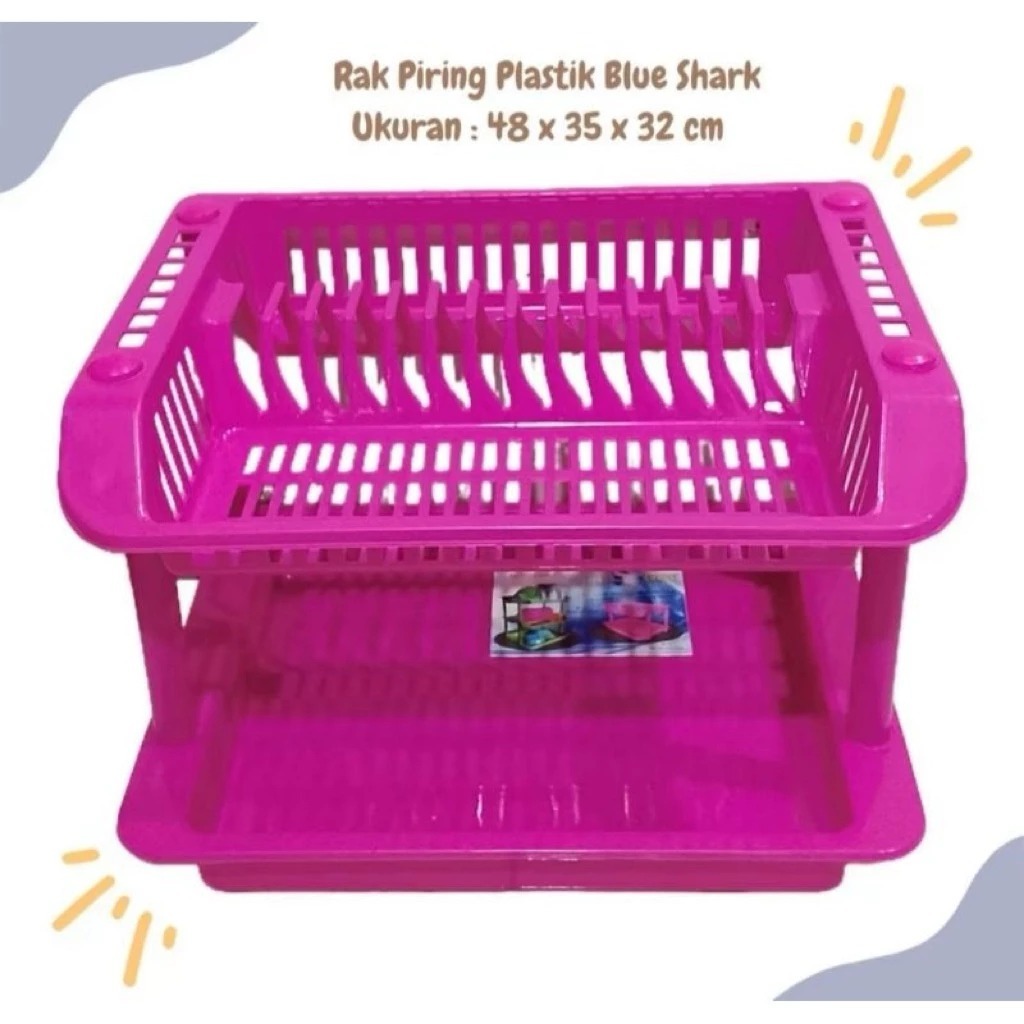 2 Stacking Plate Rack with Plastic Tray / Dish Drainer / Multipurpose ...