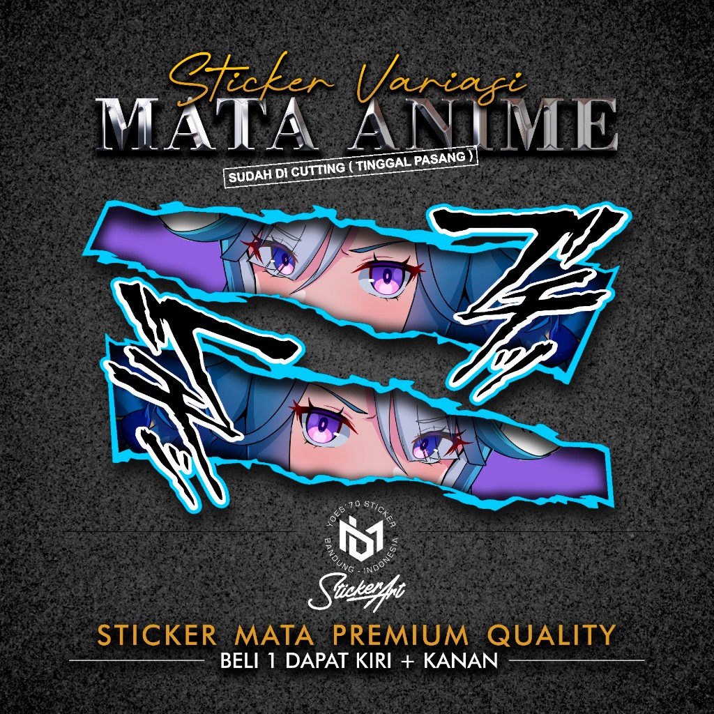 MATA UNIVERSAL ANIME EYE STICKER / MODEL 27 EYE STICKER / MOTORCYCLE ...