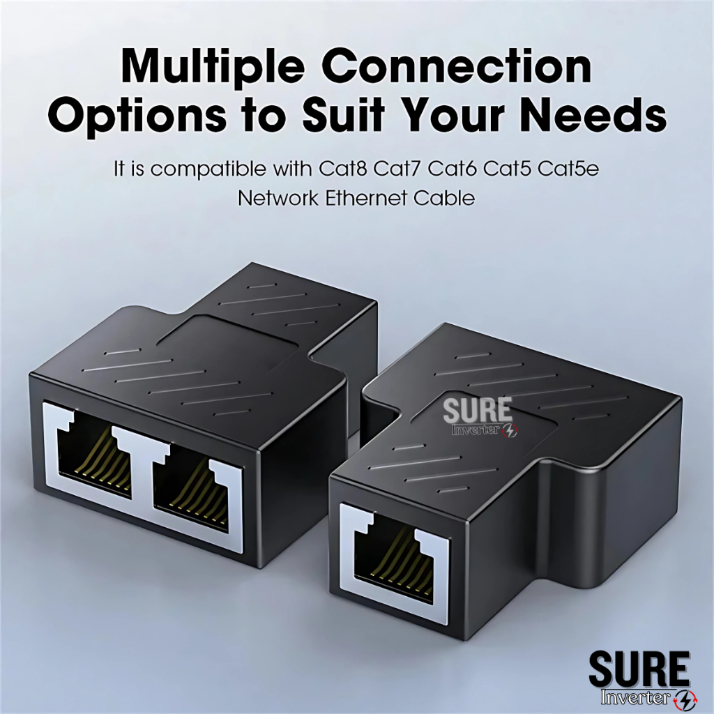 LAN connection Ethernet Network Connector Splitter 1 to 2 Ethernet RJ45 ...