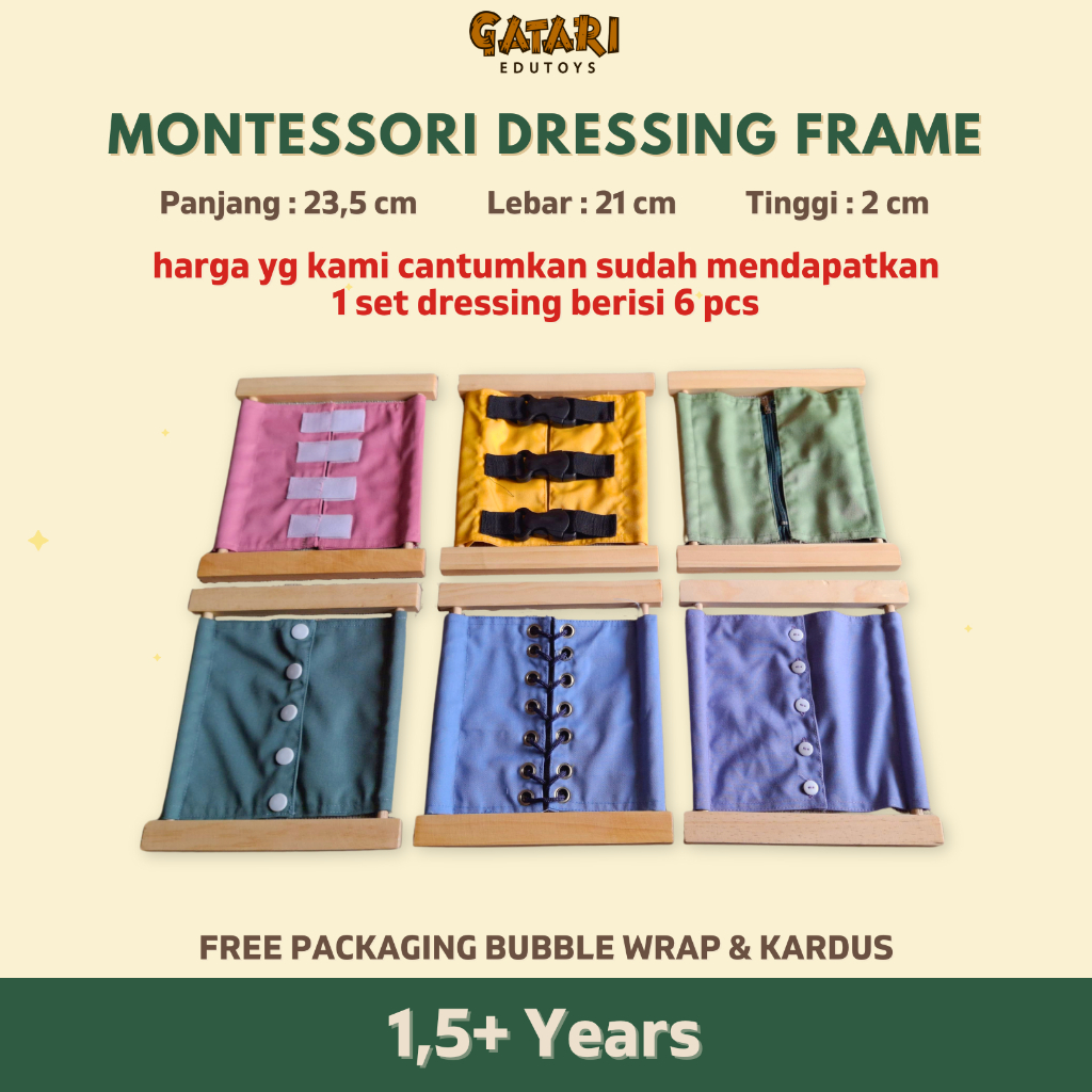 Gatari Edutoys Montessori Dressing Frame/ Montessori Toy/ | Shopee Malaysia