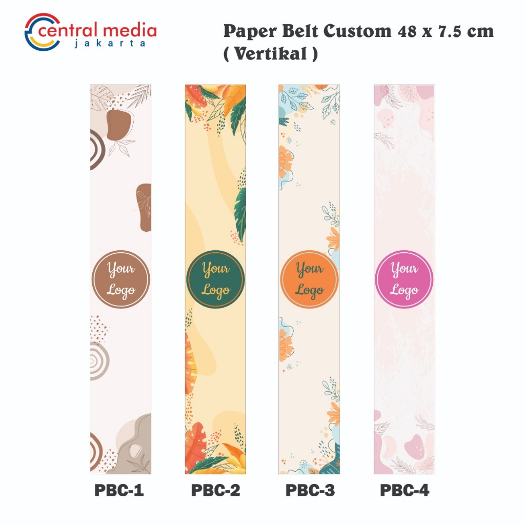 50 Pcs Custom Paper Belt 48x7.5 cm VERTICAL Packaging Sleeve Box ...