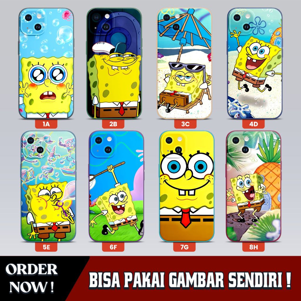 HP Custom Glossy Spongebob Silicone Softcase Case Casing for All Types ...