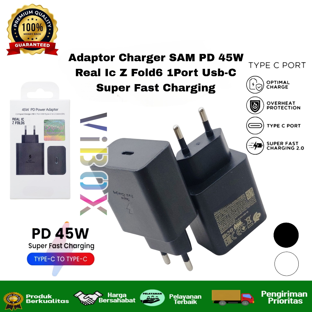 Sam Real ic PD 45W Charger Adapter New Z Fold6 Power Adapter 1Port Usb ...
