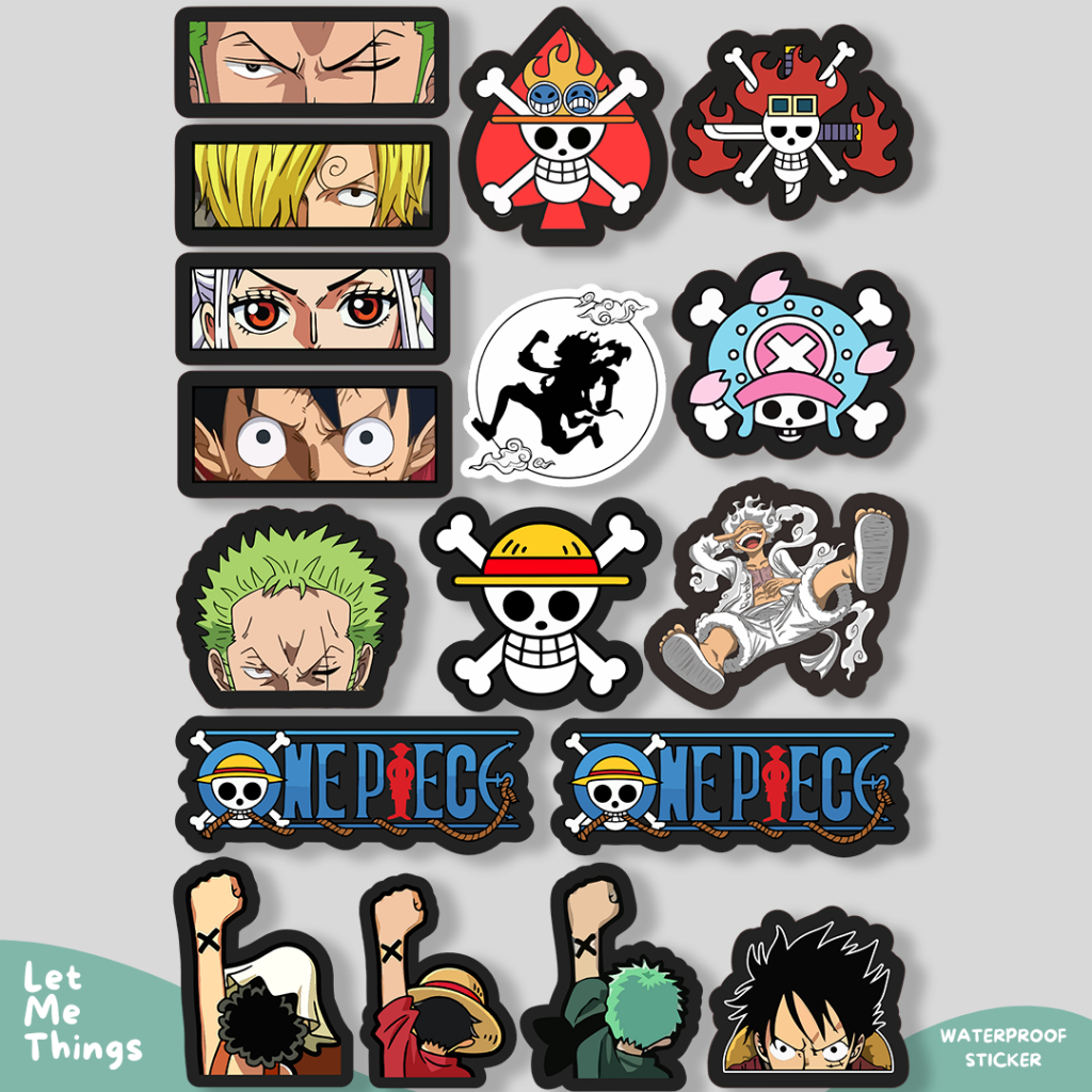 HP One Piece waterproof anime helmet Sticker || Anime stickers for ...