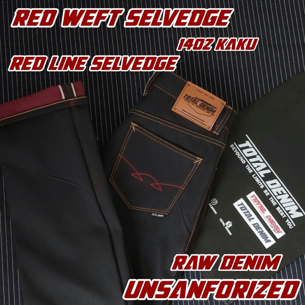 Total denim red Left selvedge redline (TUCK IN) | Shopee Malaysia