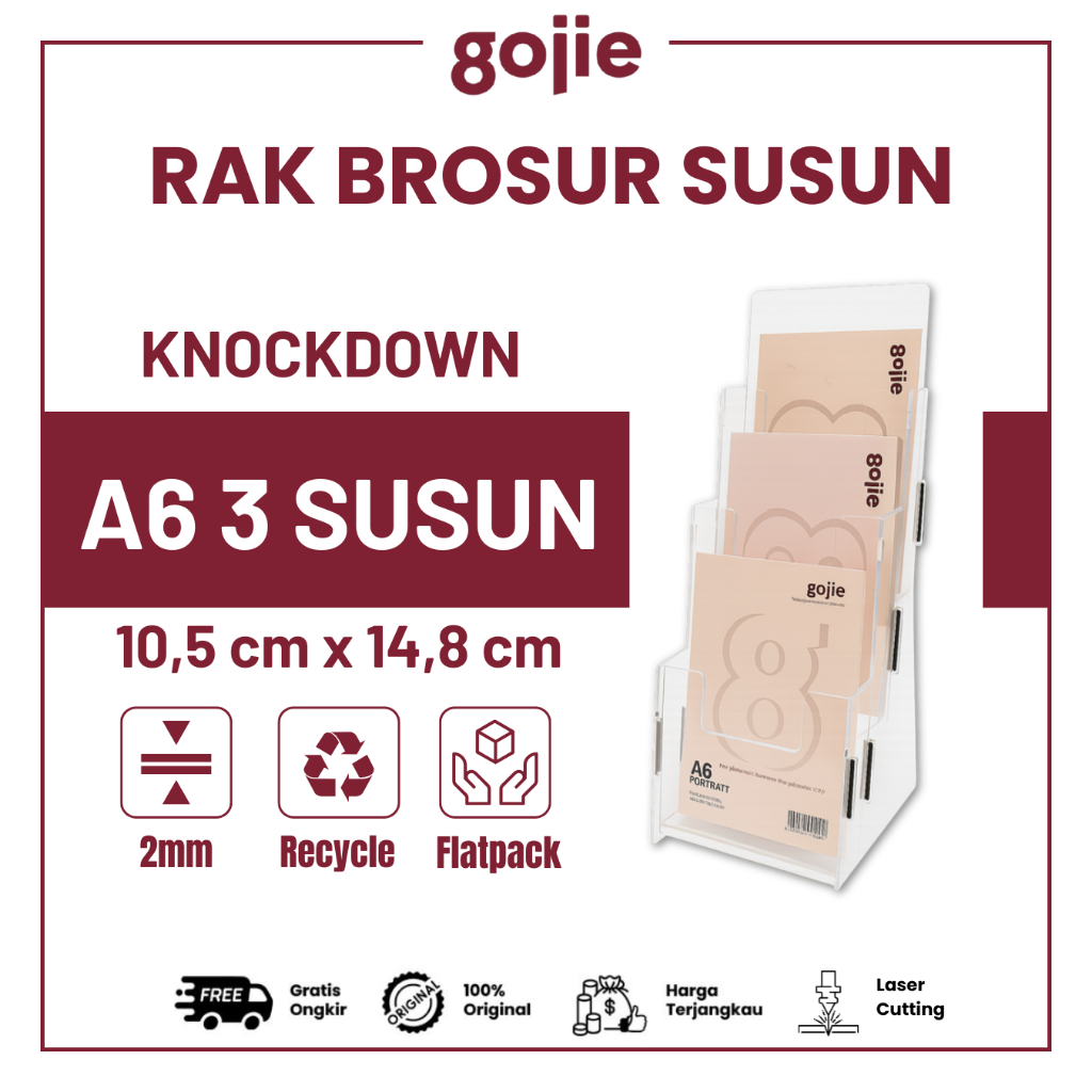 BROCHURE RACK A6 3-TIER KNOCKDOWN ACRYLIC DISPLAY/ | Shopee Malaysia