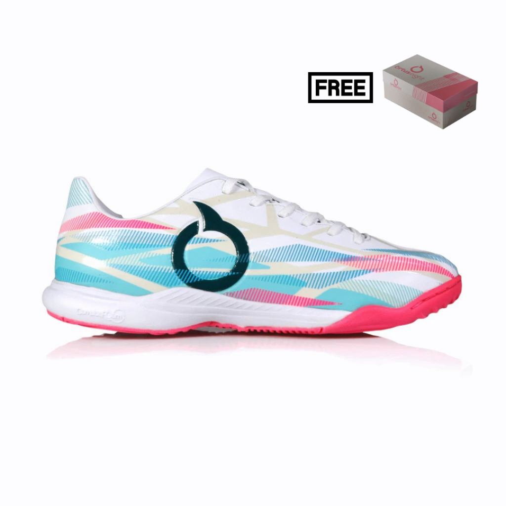 Ortuseight Catalyst Hyperion IN Futsal Shoes - White/Cyan/Pink | Shopee ...