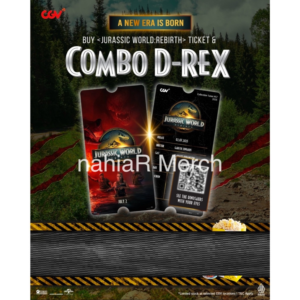 Jurassic World: Rebirth x CGV Official Collectible Ticket | Shopee Malaysia