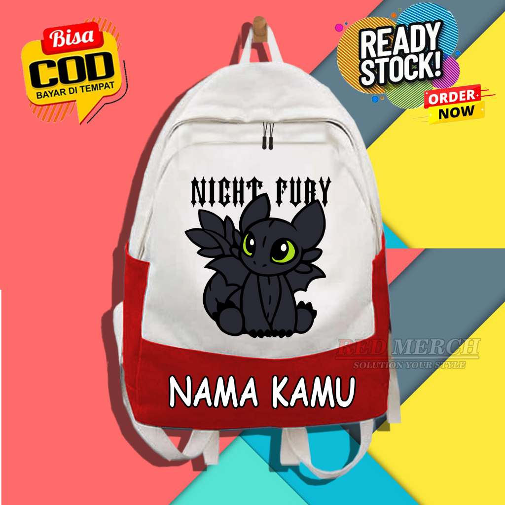 CHILDREN'S SCHOOL BACKPACK NIGHT FURY BABY DRAGON POUCH TOOTHLESS ...
