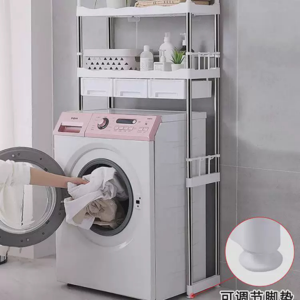 MESIN GANTUNGAN Stainless frame washing machine rack complete with ...