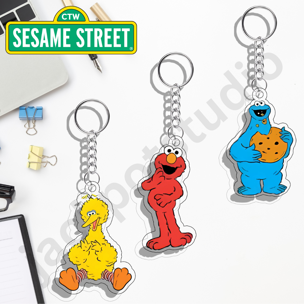 GANTUNGAN Sesame Street Keychain ELMO | Cute Sesame Street Keychain for ...