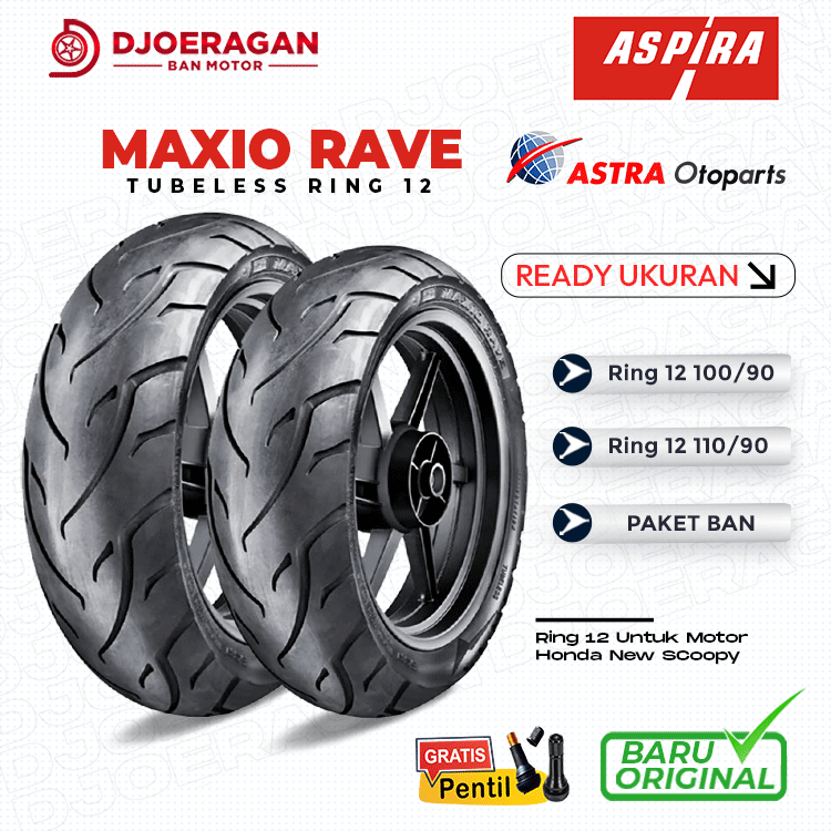 Motorcycle Tire Package Ring 12 100/90 110/90-12 Aspira Maxio Rave ...