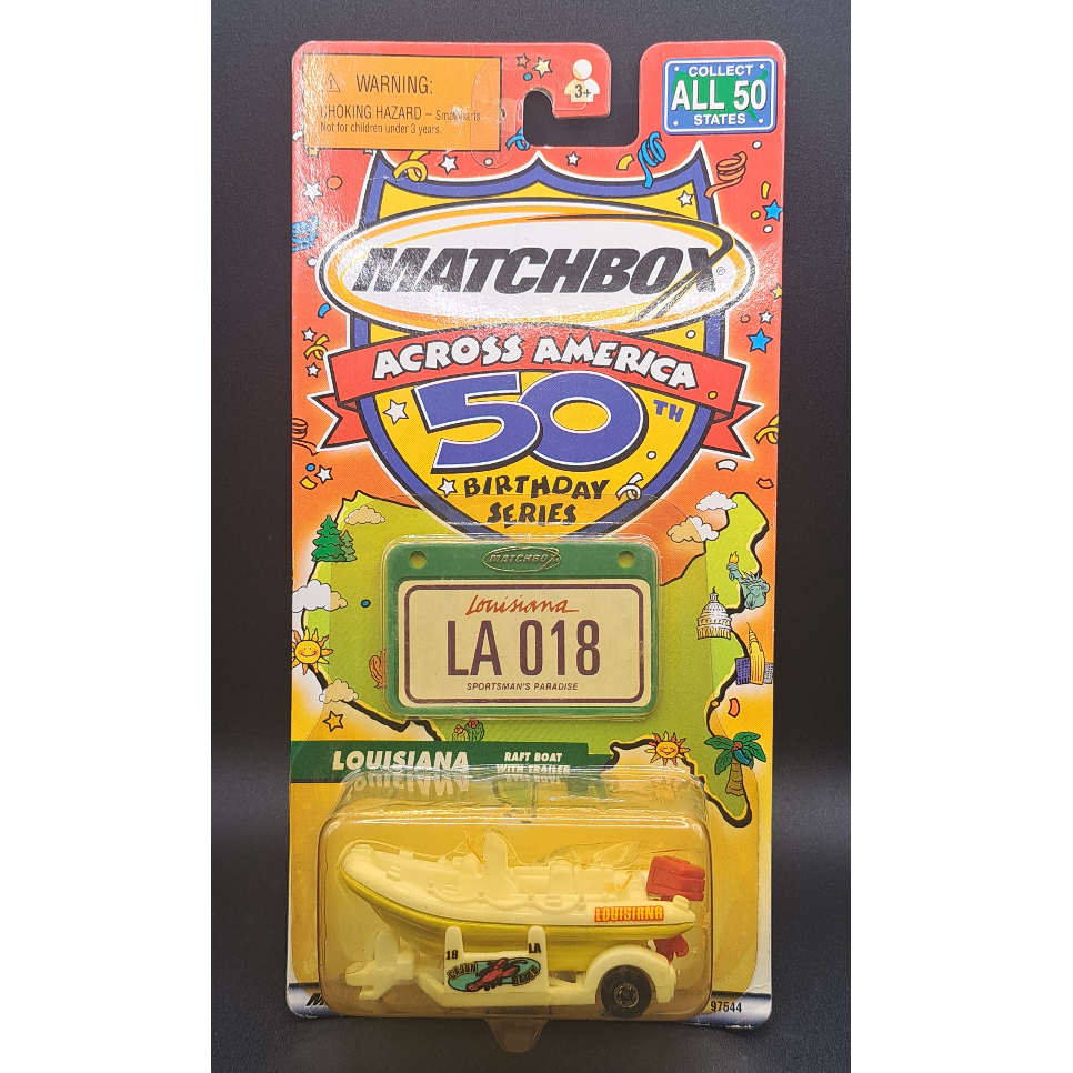 2002 Matchbox - Across America 50th Birthday - Raft Boat With Trailer ...
