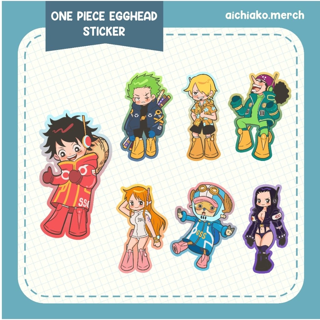 One Piece Egghead Anime Die Cut Vinyl Sticker | Journal sticker | By ...