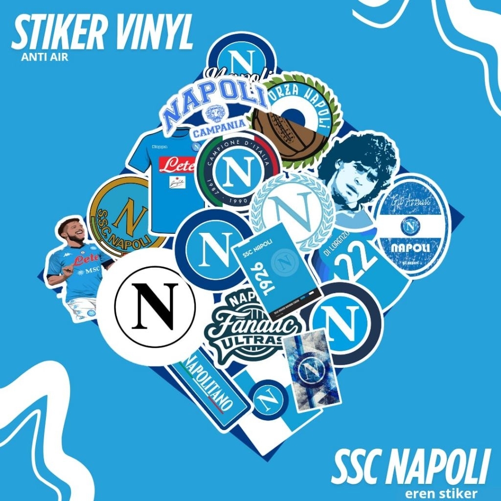 NAPOLI FOOTBALL VERSION STICKER WATERPROOF VINYL LATEST PREMIUM TUMBLR ...
