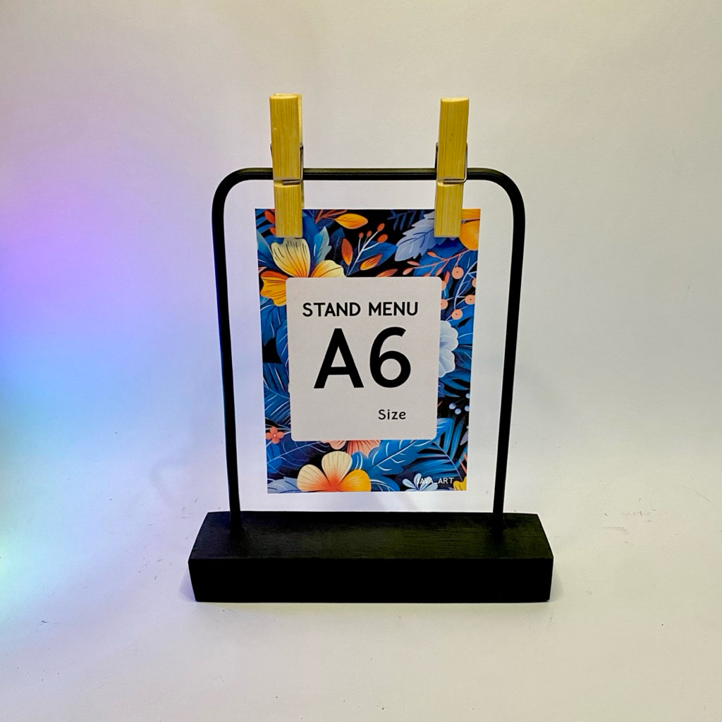 MENU HOLDER STAND A6 BLACK PORTRAIT EDITION INDUSTRIAL TABLE CALENDAR ...