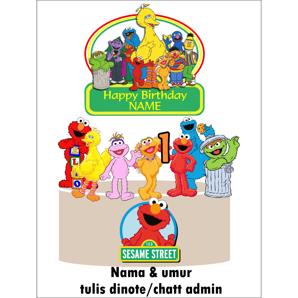 ELMO SESAME STREET CAKE TOPPER | Shopee Malaysia