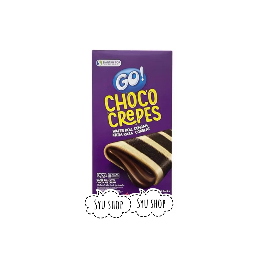 GO choco crepes chocolate wafer roll cream chocolate contents 20 pcs ...