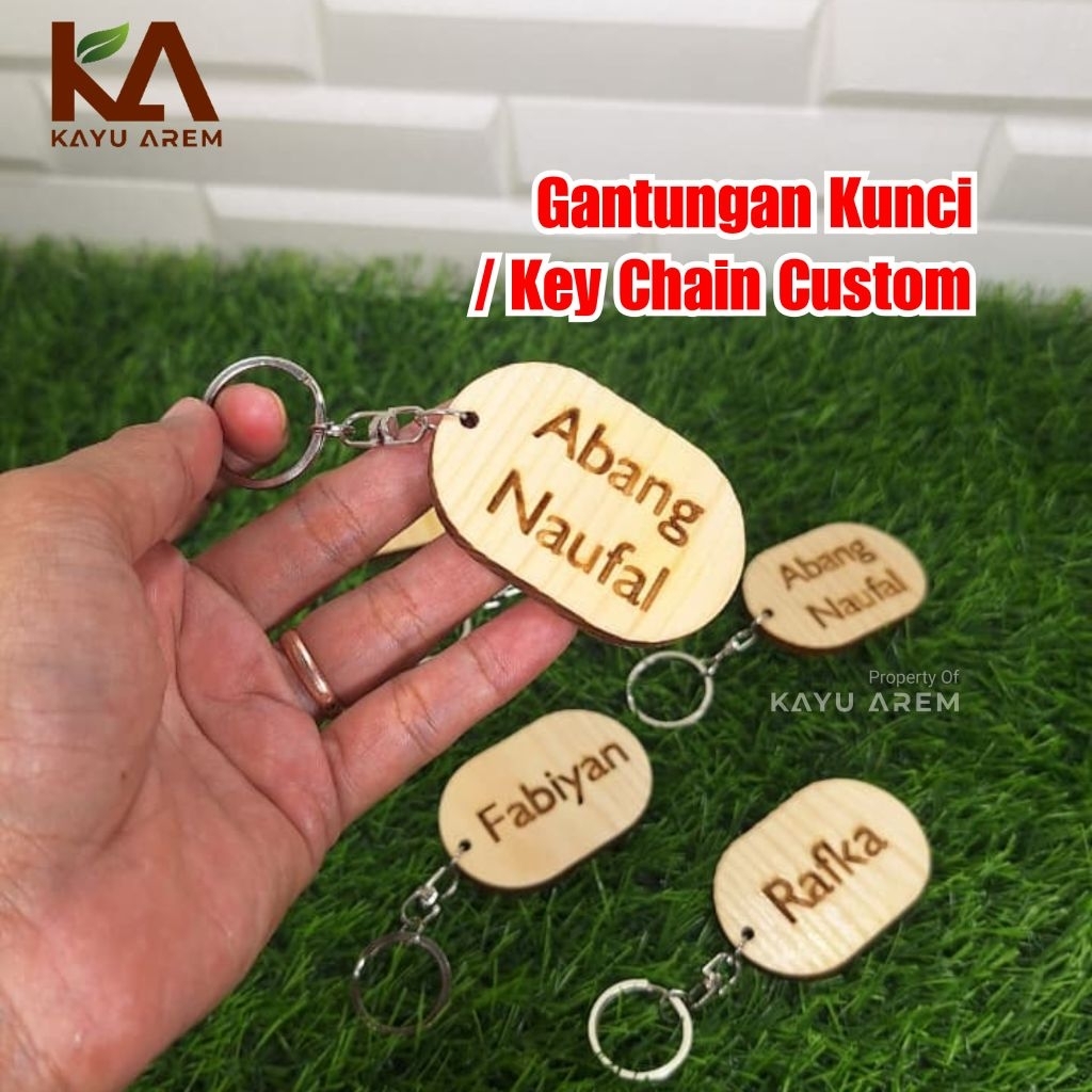 GANTUNGAN Rotating Dutch Teak Wood Keychain | Aesthetic Custom Wooden ...