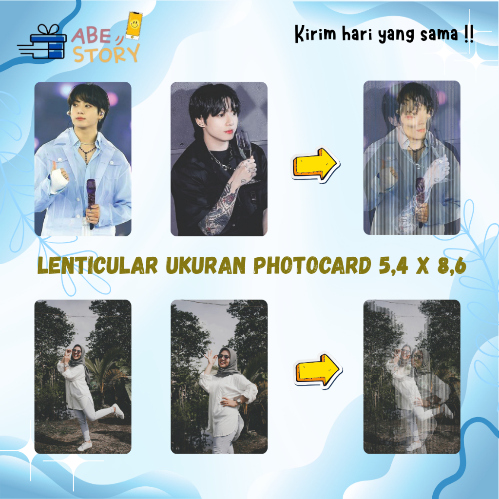 PRINT LENTICULAR PHOTOCARD CUSTOM FREEBIES SIZE 5.4 X 8.6 CAN BE SOLD ...